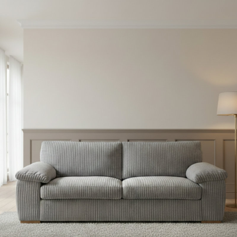 3 Seater Corduroy Sofa, Grey