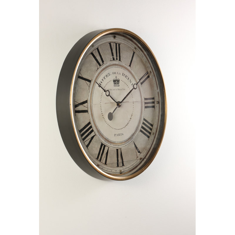 Très grande horloge murale 23,35 "Mcgrail Hotel De La Reine