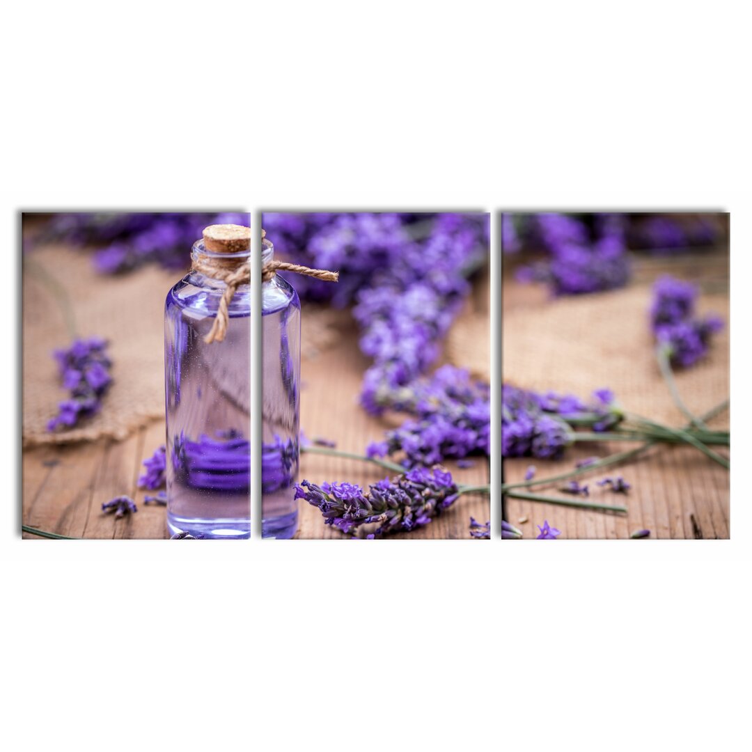 3-tlg. Leinwandbilder-Set Fresh Lavender Flowers