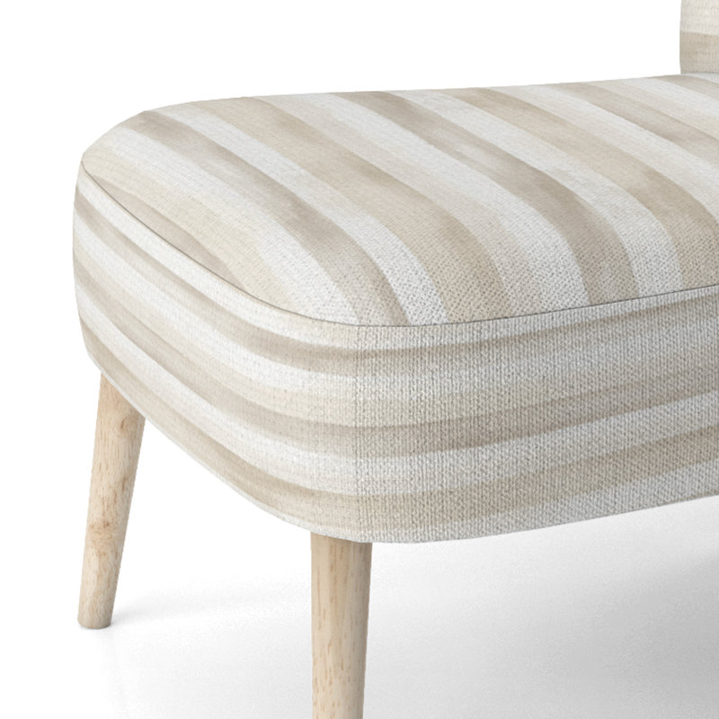 Chaise rayée rembourrée - Chaise d'appoint beige et lin doux décoloré beige, Chaise d'appoint sans accoudoirs