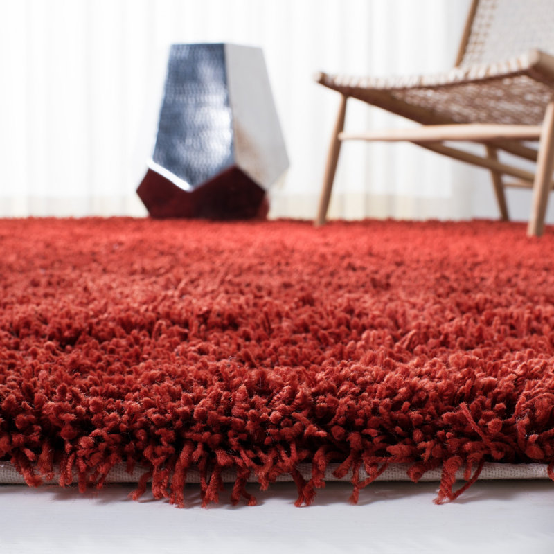 Assar Handmade Tufted Rust Area Rug, Rectangle 2' x 3'