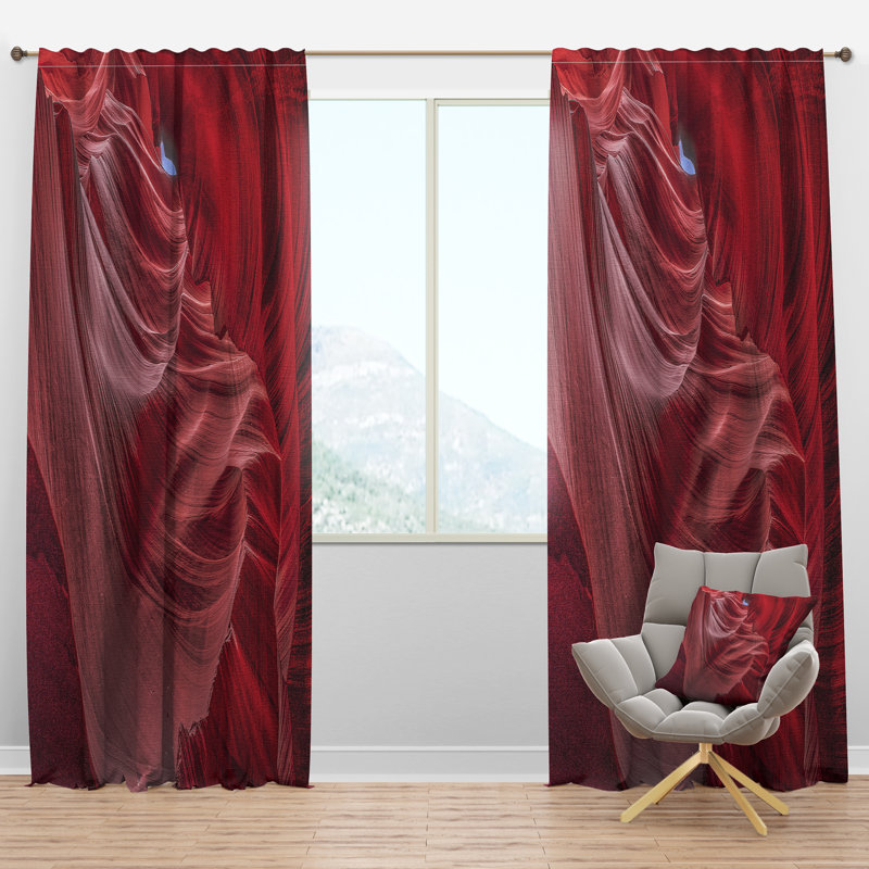 Mur intérieur du canyon Antelope - Rideau moderne - Velours obscurcissant - 1 panneau, l 52 po x L 120 po