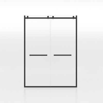 Frameless Sliding Glass Shower Doors 60" Width X 76"Height With 3/8"(10Mm) Clear Tempered Glass