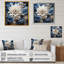 «Dahlia Symphony III», art mural blanc et bleu-1786971243-1786971246