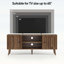 Console en bois avec 2 portes à rainures verticales