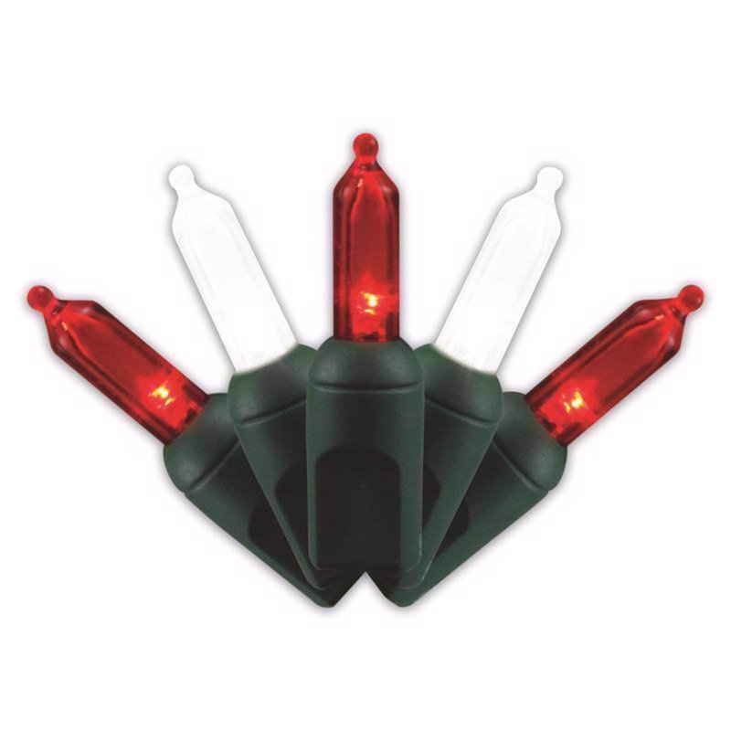Guirlande de lumières de Noël 50 pi., Rouge / Blanc