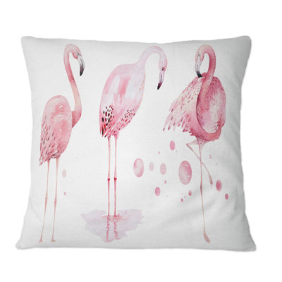 Flamants roses sur fond blanc - imprimé traditionnel