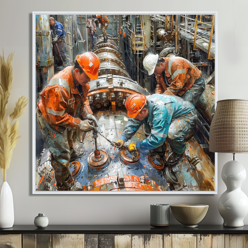 Décorations murales grises et grises grises orange, Toile encadrée flottée blanche, H 16 po x l 16 po x P 1 po