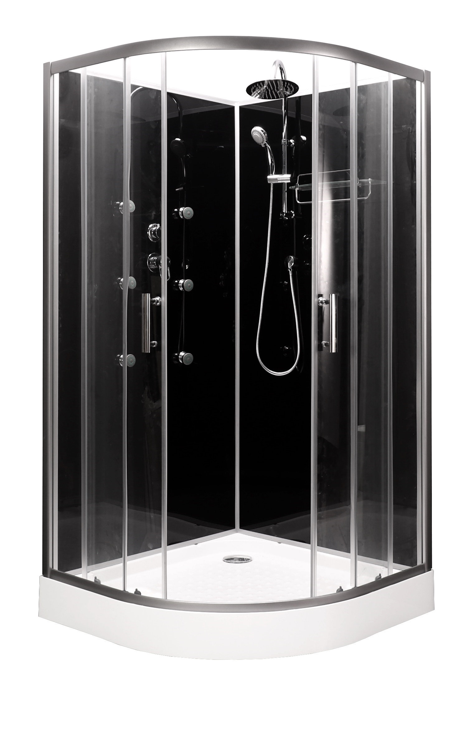 Vidalux Hydro SS78 Black Shower Cabin 800 x 800 Wayfair.co.uk