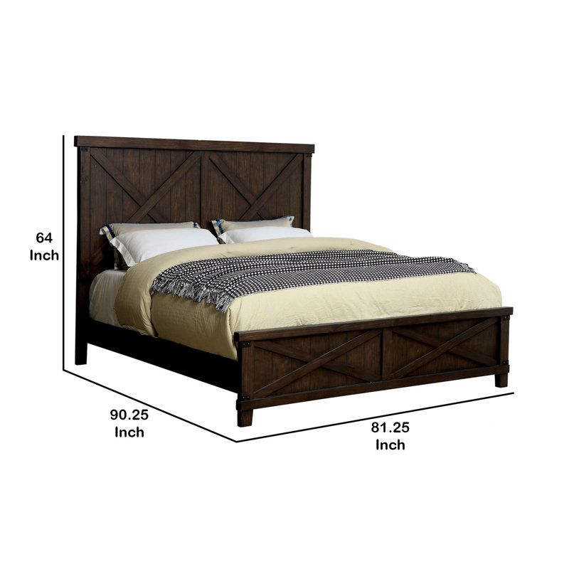 Edgecliff Solid Wood Platform Bed, California King, Dark Brown