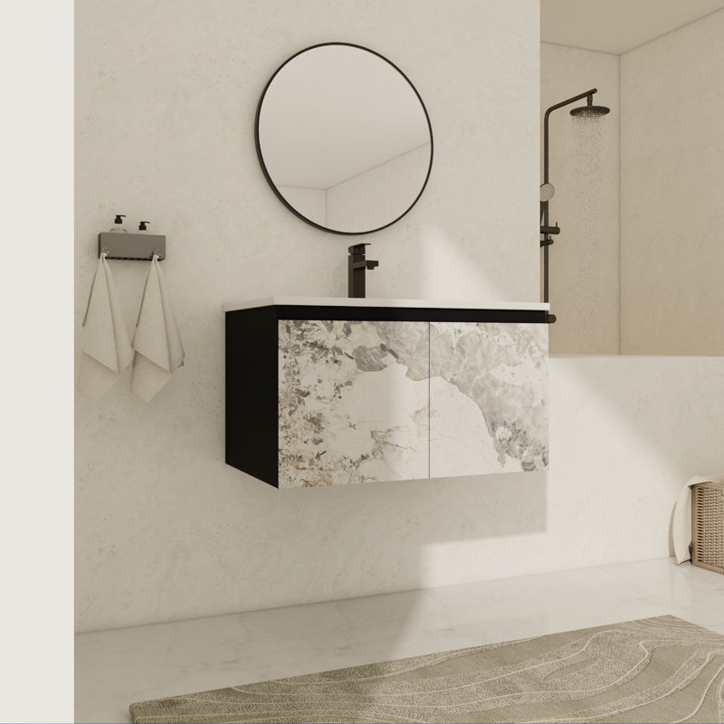 Meuble-lavabo simple 30 po avec plateau en céramique Kobby