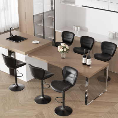 Adjustable Height Counter Stool with Metal Frame