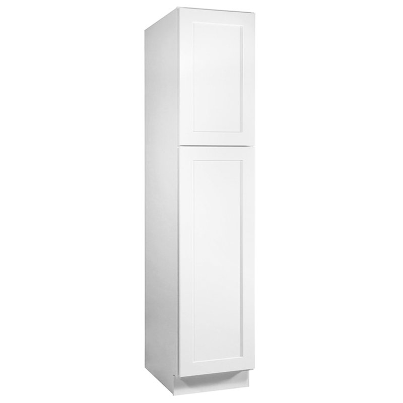 Armoire de cuisine de style Shaker UC1884 entièrement assemblée 18 x 84 x 24, Blanc