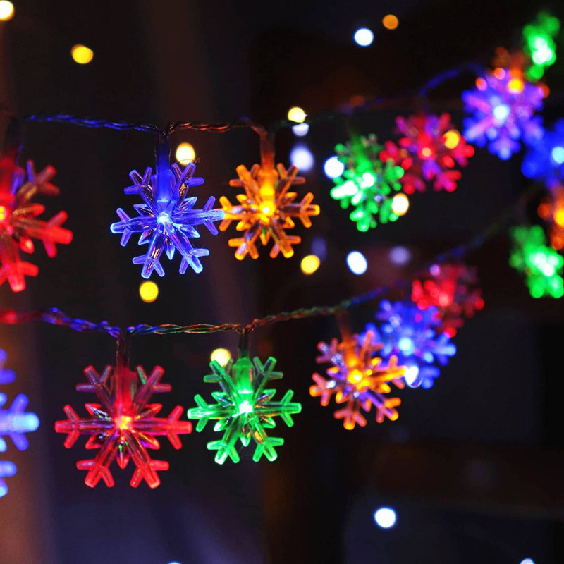 Cedrik 9.8FT 20LED Tiny Snowflake String Lights, Multicolor