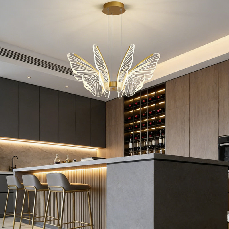 Modern Butterfly Wing Chandelier With Led Lighting
