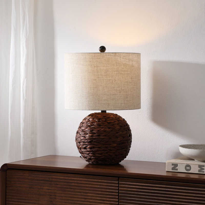 Lampe de table à DEL 21,5 po Camilo, Marron foncé
