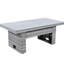 Mobilier d'extérieur beige avec repose-pieds et tables inclinables