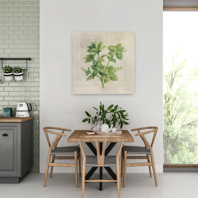 Art contemporain basilic avec crème basilic, H 32 po x l 32 po