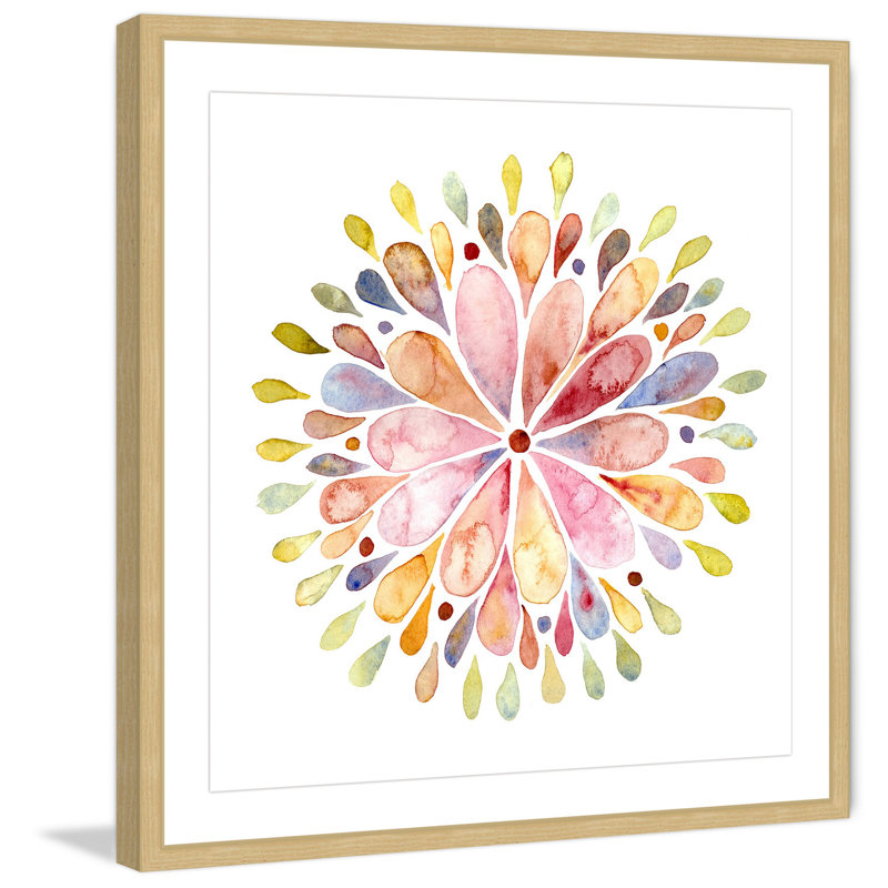 « floral explosion », reproduction d’art encadrée, H 18 po x l 18 po x P 1,5 po