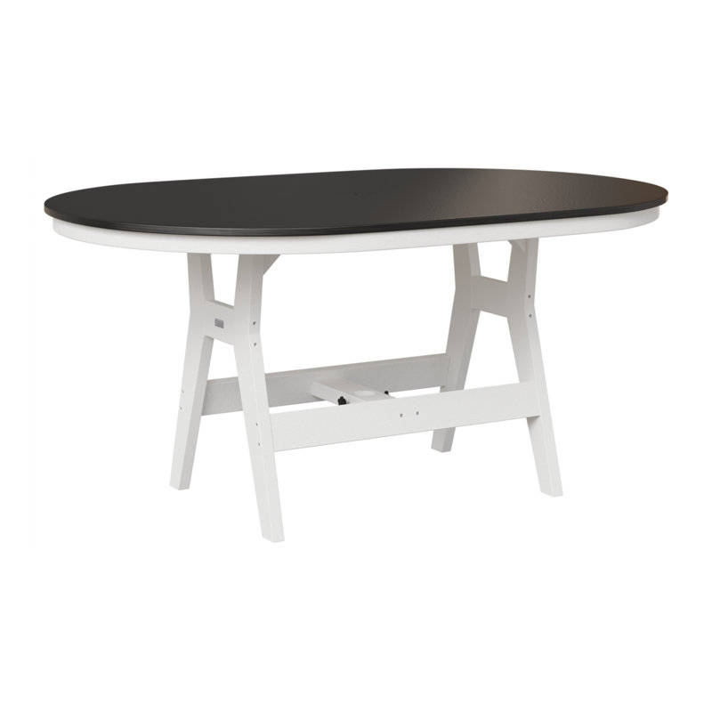 Table de bar berlinoise Berlin, Blanc, H 38,87 po x l 64 po x P 44 po, Noir martelé