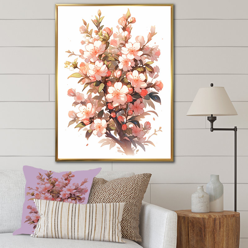 «A Gardens Flower Grace I», reproduction sur toile, Cadre flottant doré, 32" H x 24" W