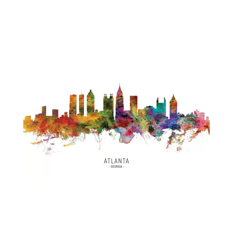 «Atlanta Georgia Skyline» par Michael Tompsett, impression sur toile tendue, H 40 po x l 60 po x 1,5 po