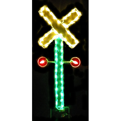 Passage à niveau animé et illuminé pour Noël
