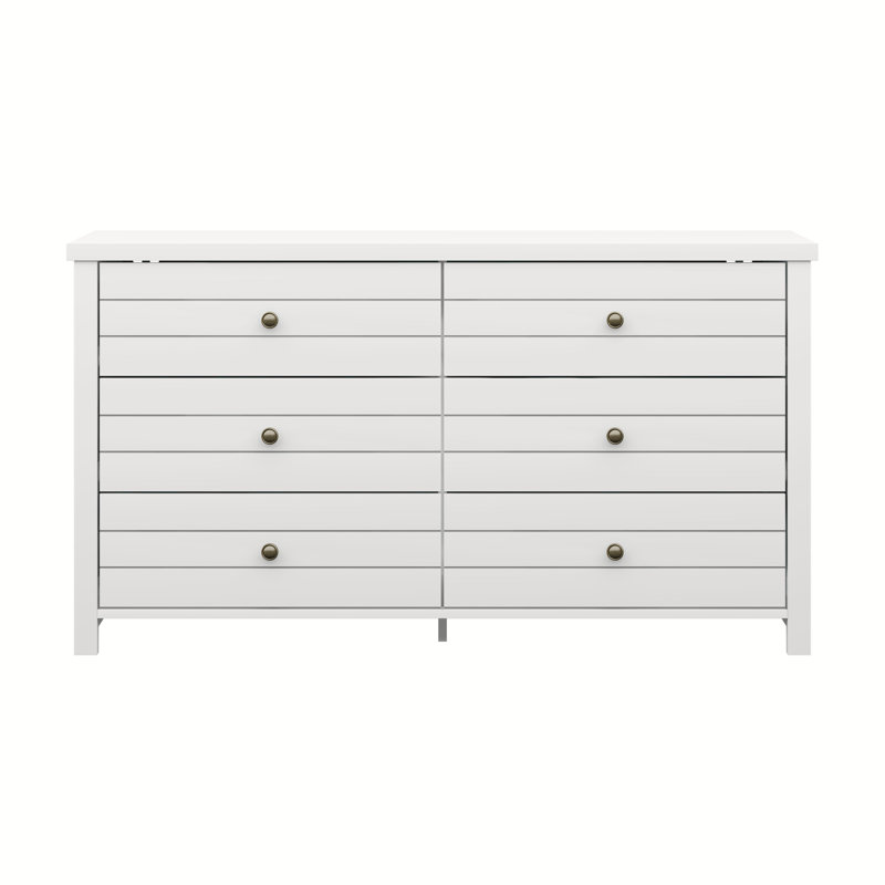 Kiara 6 Drawer 51'' W Dresser, White