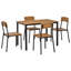 Ensemble de table de salle à manger 5 pièces pour 4 personnes, conception compacte avec charme rustique et fabrication robuste