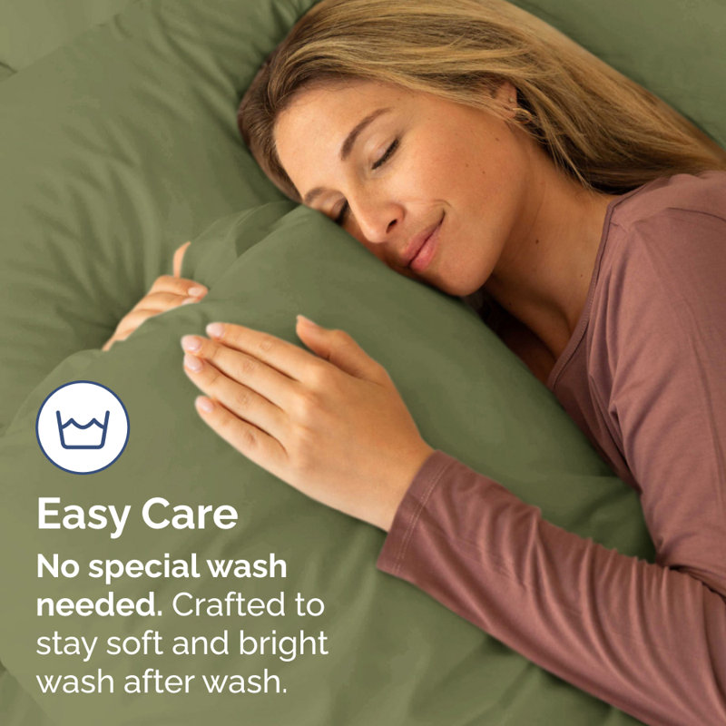 Microfiber Pillowcase Set of 2, Soft Double Brushed Pillow Covers, Breathable & Easy Care, Queen, Sage Green