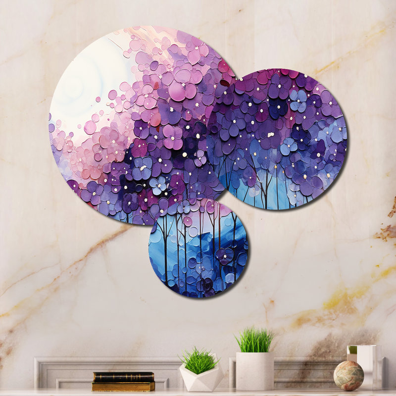 Ensemble de 3 décorations murales Indigo Dreams II