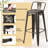 30 Inch Counter Height Chairs, Industrial Kitchen Stools with Backrest and Footrest, Metal Bar Stools for Indoor/Outdoor (Set of 4)-1227800792