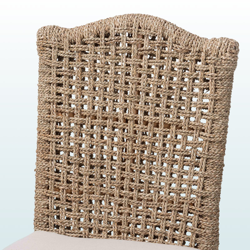 Chaise de salle à manger Ringo Camelback en rotin naturel et jonc de mer, ensemble de 2