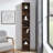 8-Tier Adjustable Media Tower Rack, Slim CD DVD Storage Cabinet, Narrow Bookcase for Home Office, Multi-functional Double-Decker Bookshelf-1783387083