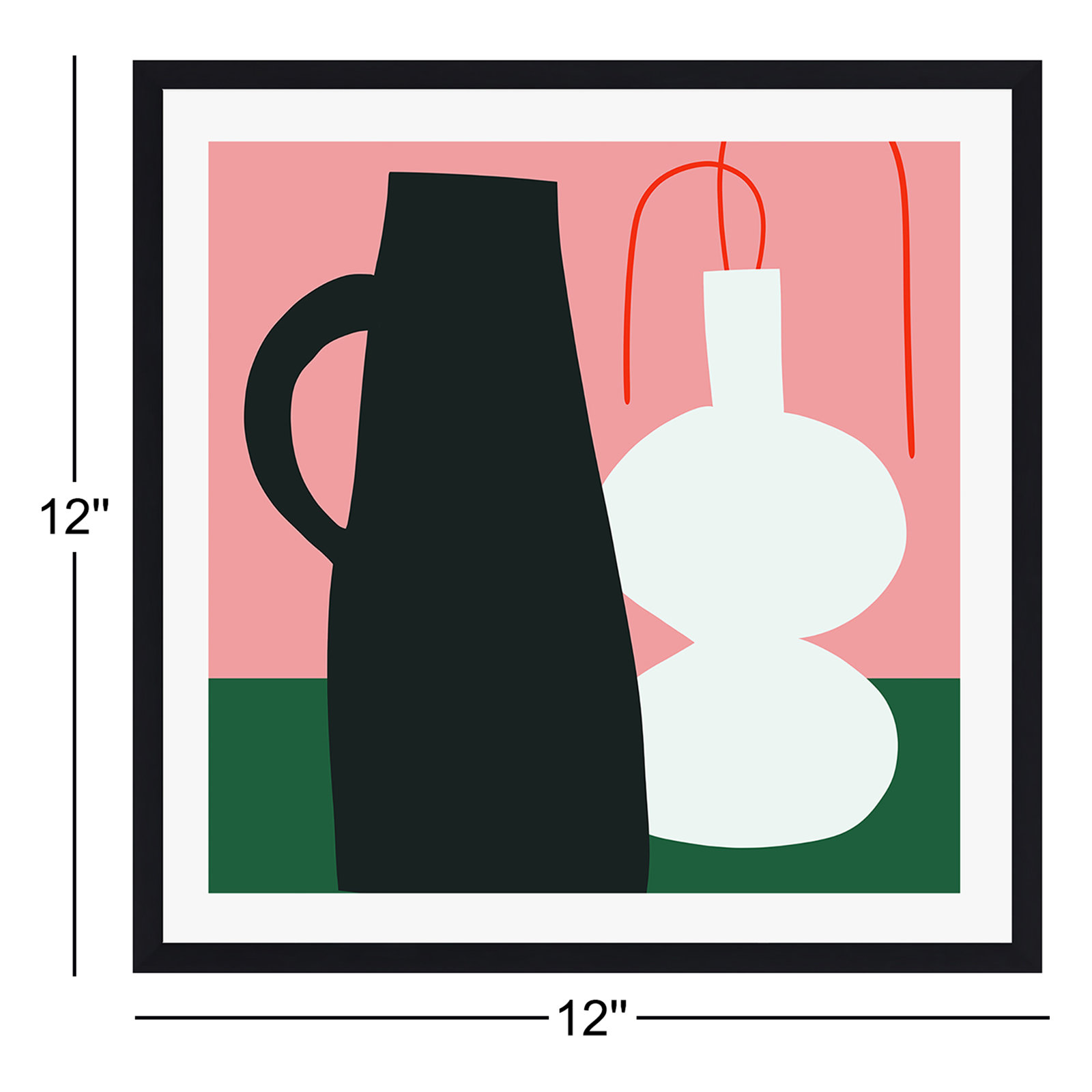 Tuscany "Honfleur 03 Modern Still Life" Print, Black Floater Framed, No, 12" H x 12" W x 0.75" D