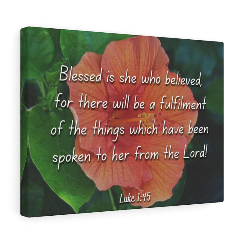 «Blessed Is She Luke», reproduction d'art de verset de la Bible de Christian, H 24 po x l 30 po
