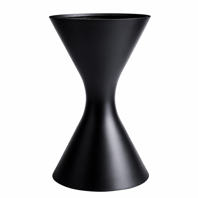 Hession Handmade Pot Planter, 24.5" H x 15" W x 15" D, Black