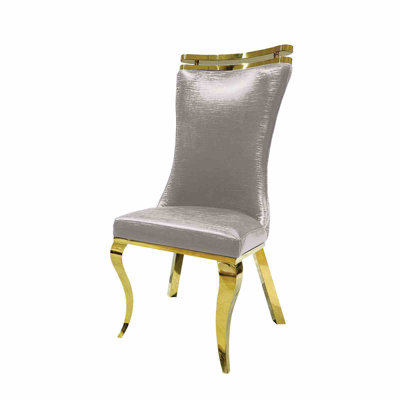 Chaise d'appoint 2 pièces à finition argentée