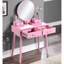 Coiffeuse et tabouret moderne en bois rose-1076580066