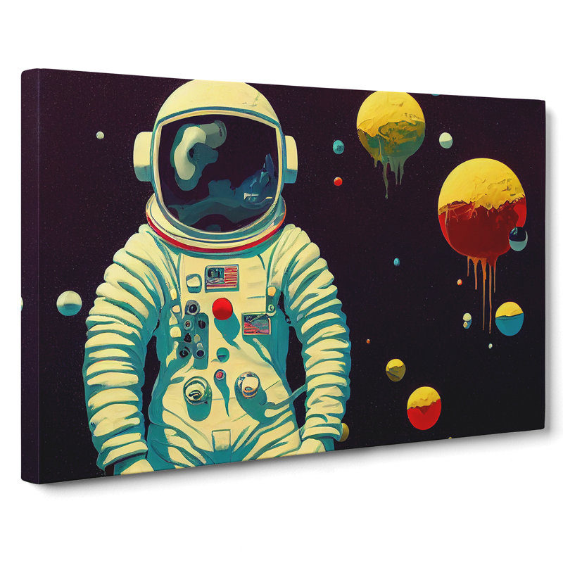 Painted Astronaut - Wrapped Canvas, 50cm H x 76cm W x 3cm D