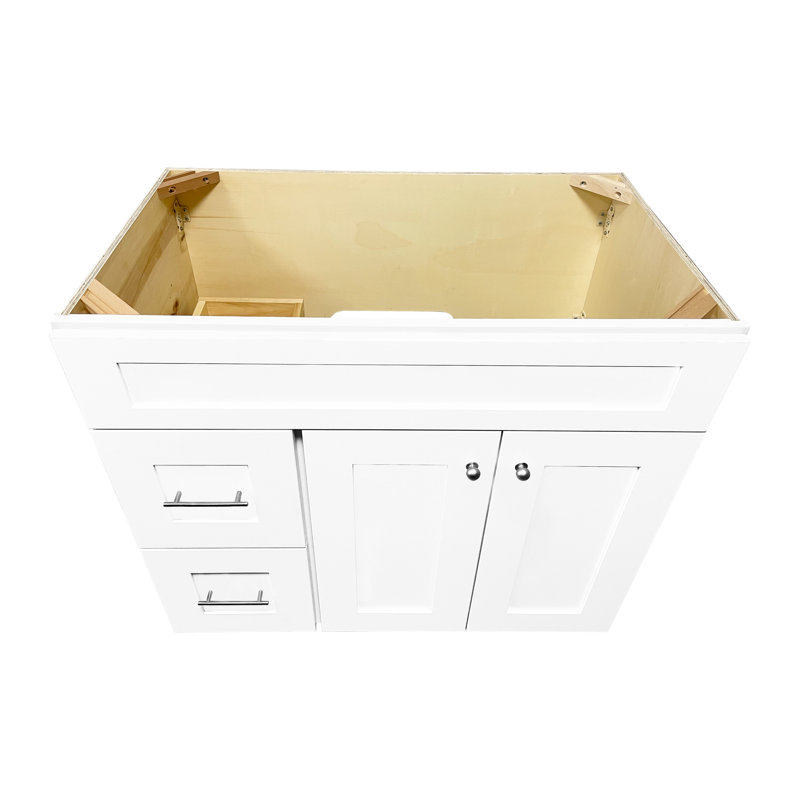 Disar 36'' Bathroom Vanity With Drawer Left Base Only, White