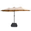 Fade - Parasol double pour patio - Manivelle pratique taupe 15 x 9 pi