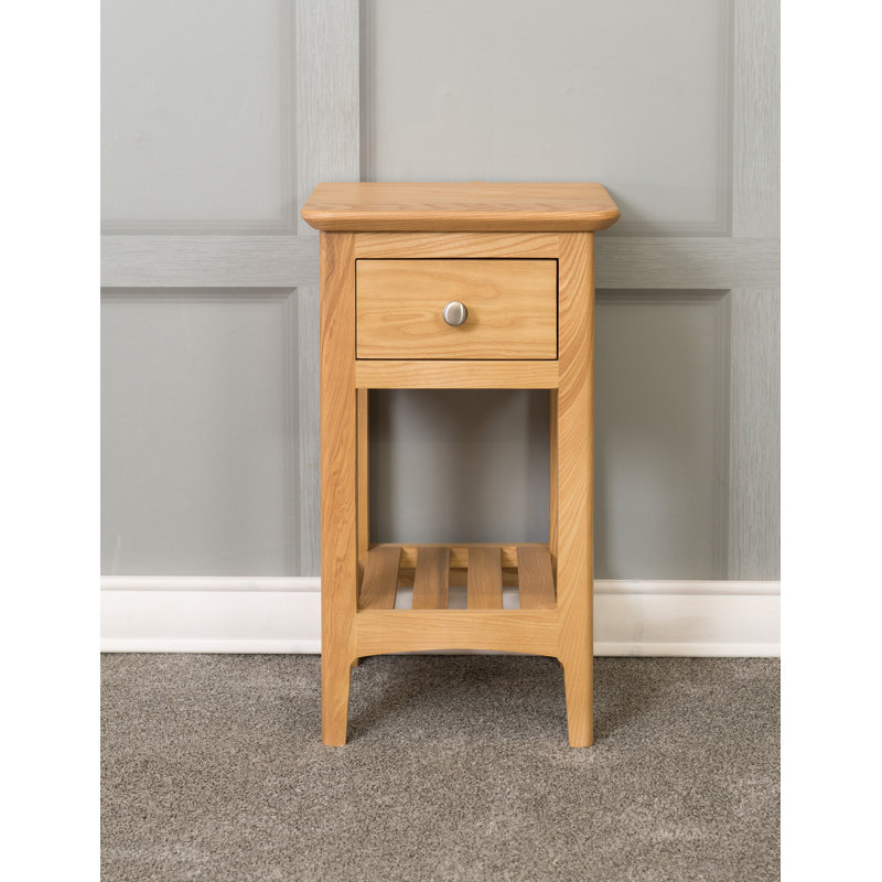 Angie 35 cm W Bedside Table, Oak