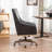 Genuine Leather Office Chair With Solid Wood Legs-1302848041