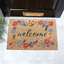 Welcome Floral Border Coir Doormat-1812549046
