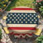 Nappe en bois avec nappe drapeau américain