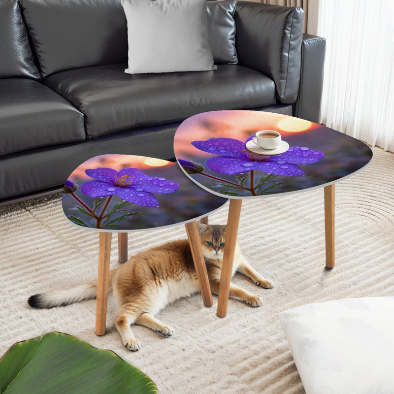 Ensemble de 2 tables basses gigognes Triangle