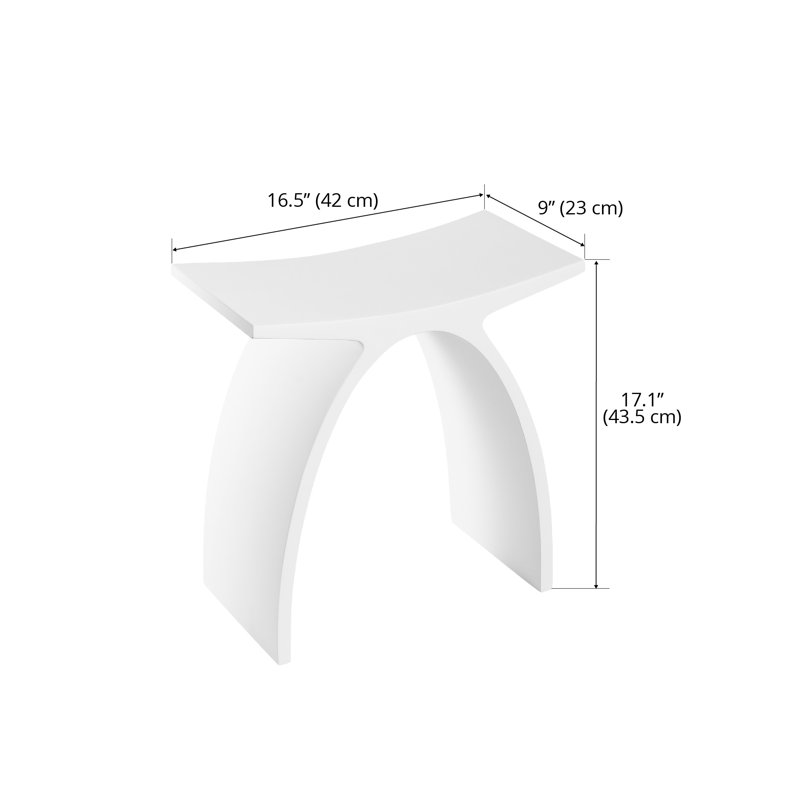 Banc de douche de salle de bain en pierre acrylique pure 17 po Ancona