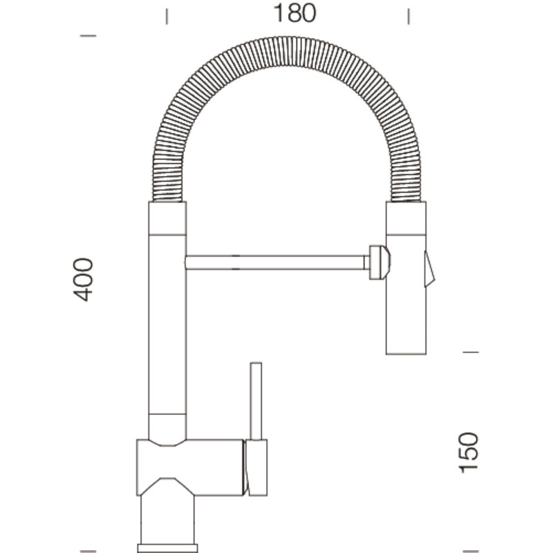 Sina High Pressure Pull Out Single Lever Monobloc Tap