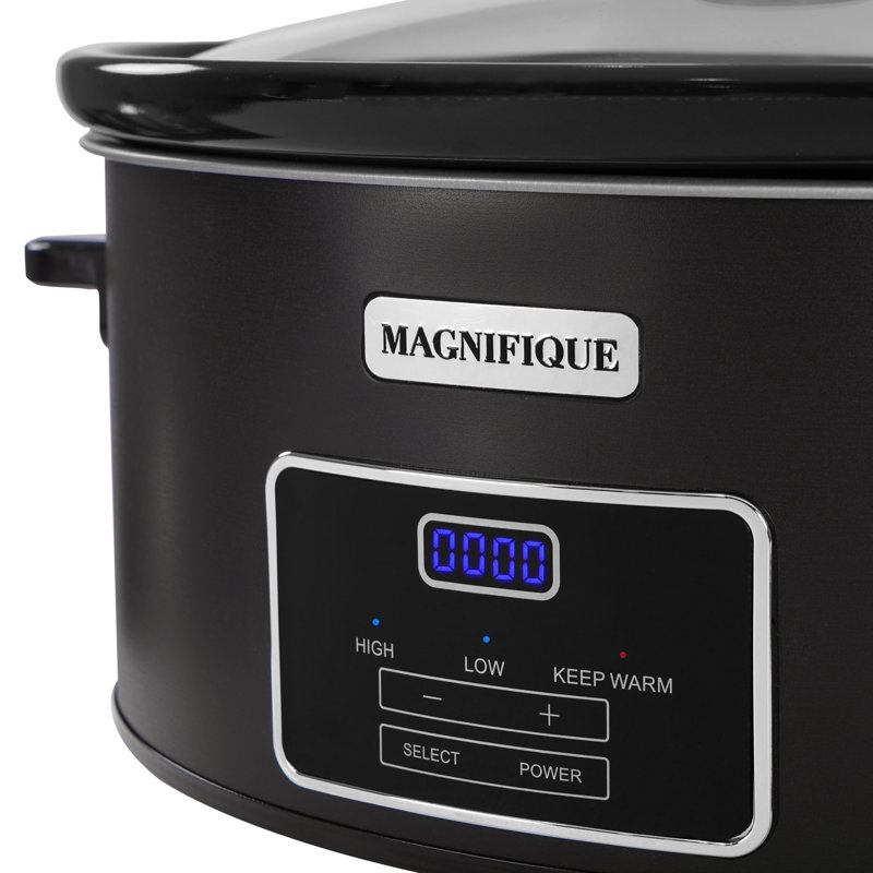 Magnifique Programmable Slow Cooker, Black, 8 Qt